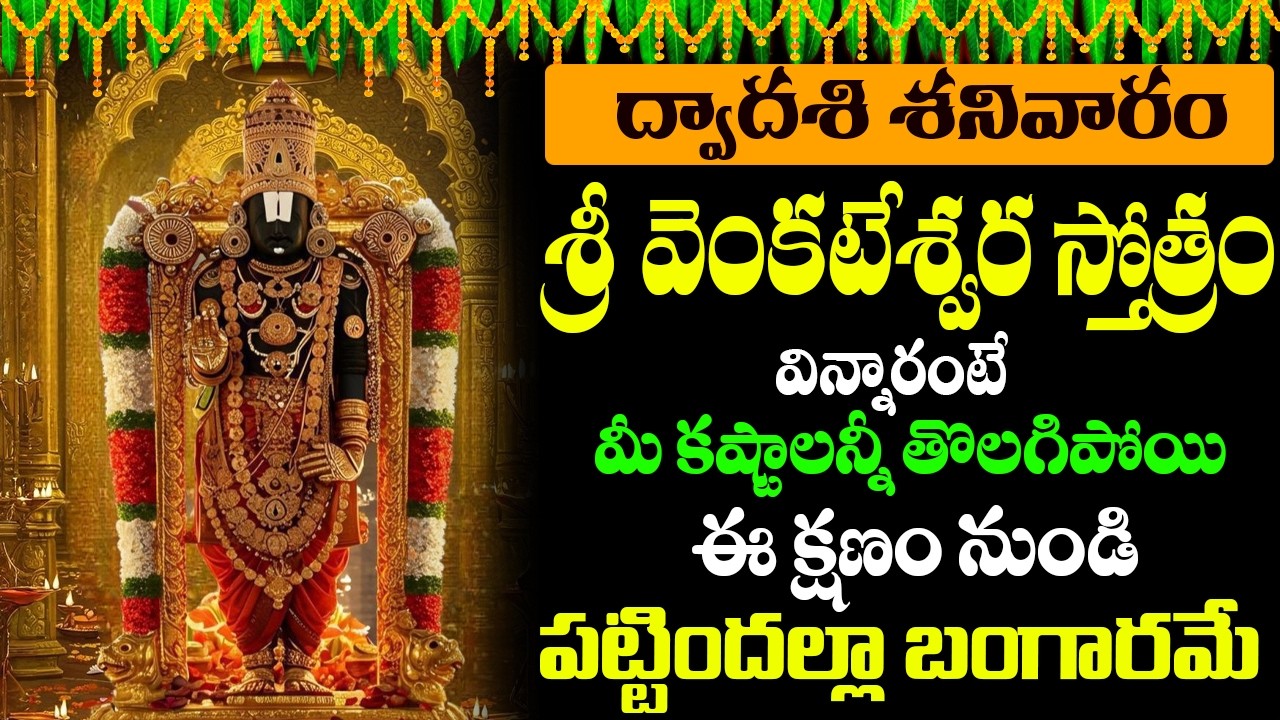 SRI VENKATESWARA STOTRAM TELUGU LYRICS శనివారం వింటే మీ కష్టాలన్నీ తొలగిపోయి పట్టిందల్లా బంగారమే
