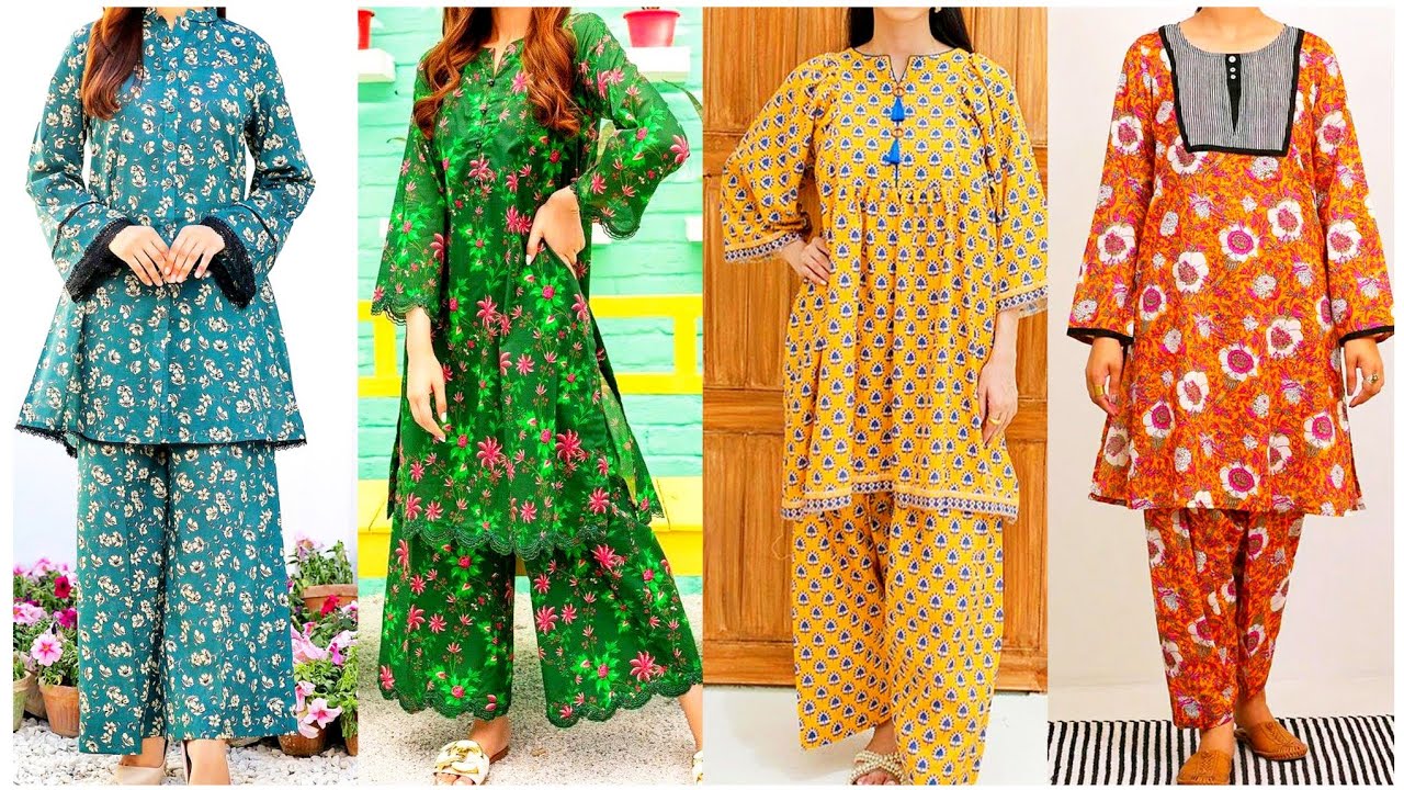 Top trending printed two piece set Kurti & plazo designs 2026 /demanding semiformal printed Dresses