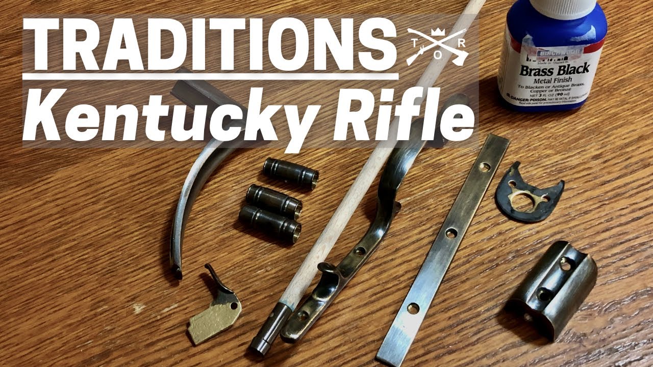 FINISHING THE BRASS WITH BIRCHWOOD CASEY BRASS BLACK| TRADITIONS FLINTLOCK KENTUCKY RIFLE KIT BUILD