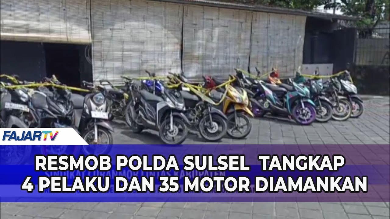 RESMOB POLDA SULSEL  TANGKAP  4 PELAKU DAN 35 MOTOR DIAMANKAN
