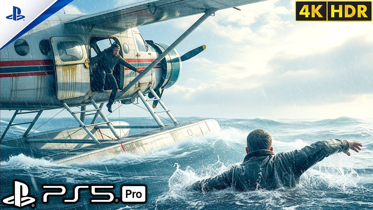 (PS5) Seaplane Escape - Epic Survival Moment | Realistic Immersive Gameplay[4K60FPSHDR] Uncharted™ 4