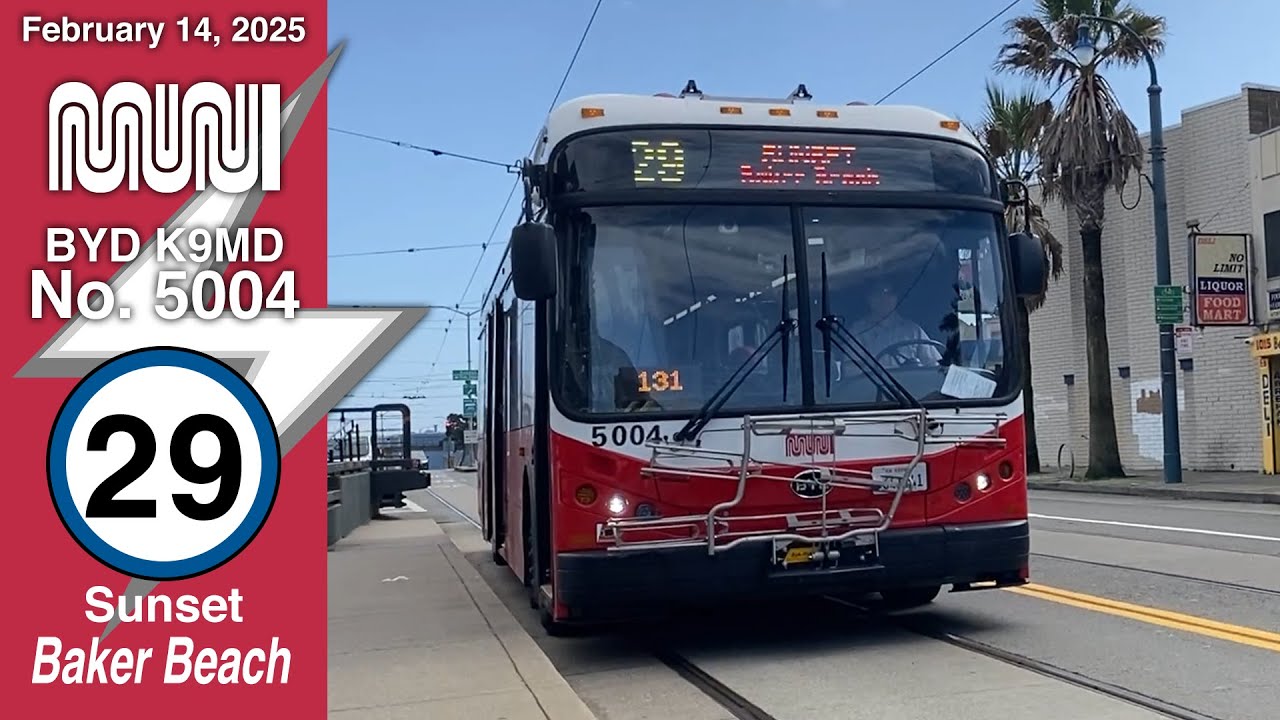 SF Muni BYD K9MD No.5004 on 29-Sunset