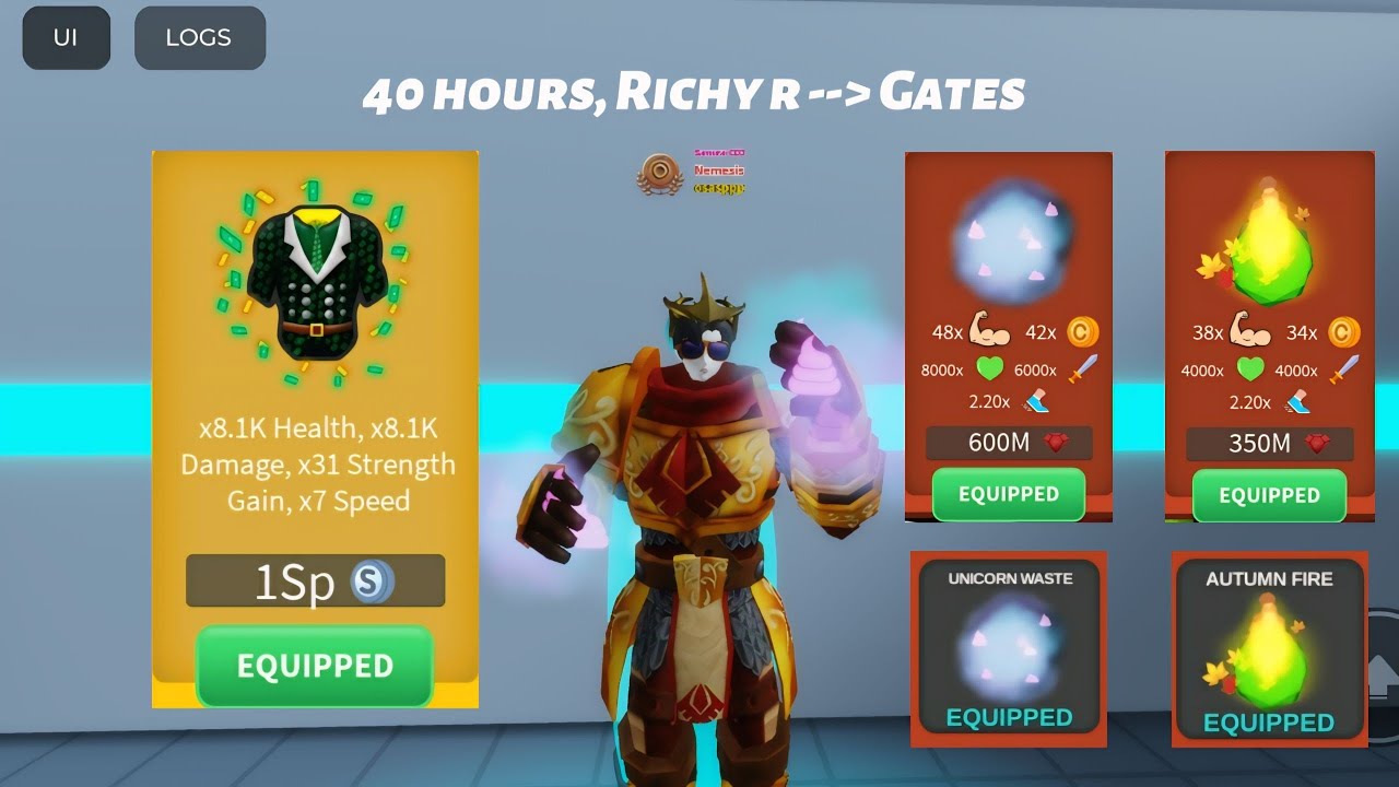 Getting Gates Body And 350M Aura & 600M Aura In Get Huge Simulator