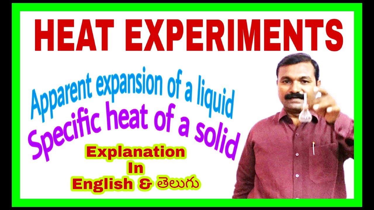 apparent expansion of liquid in English and telugu