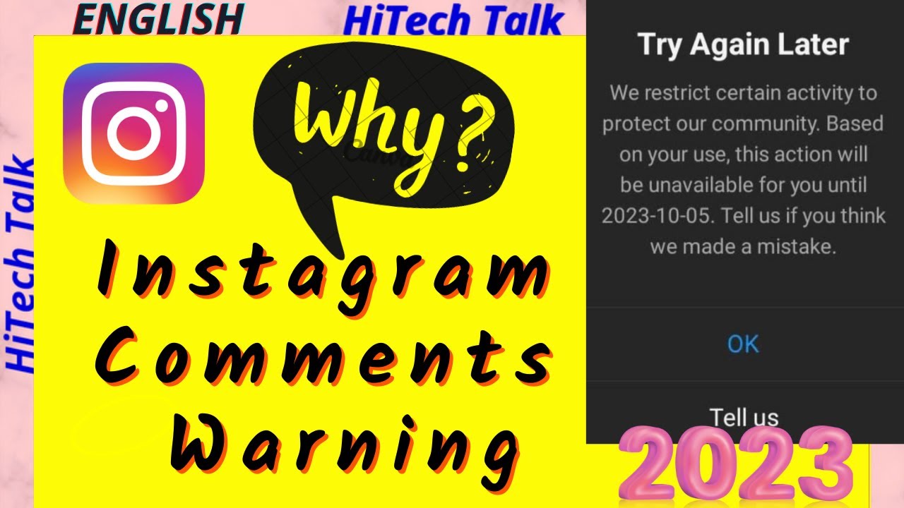 Warning while commenting in Instagram | Unable to Comment in Instagram 2023 as it is Restricted