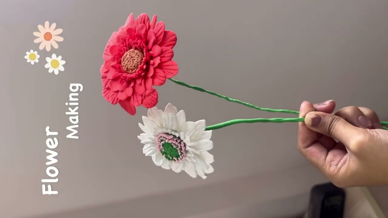 Easy home decor flower with clay 🌸🌸