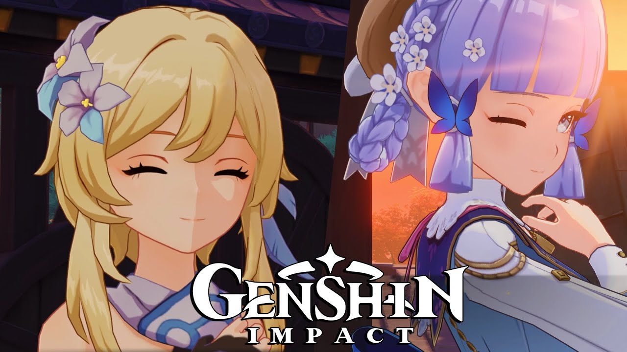 All Traveler Lumine x Ayaka Moments | Ayaka Skin Quest Cutscenes | Genshin Impact