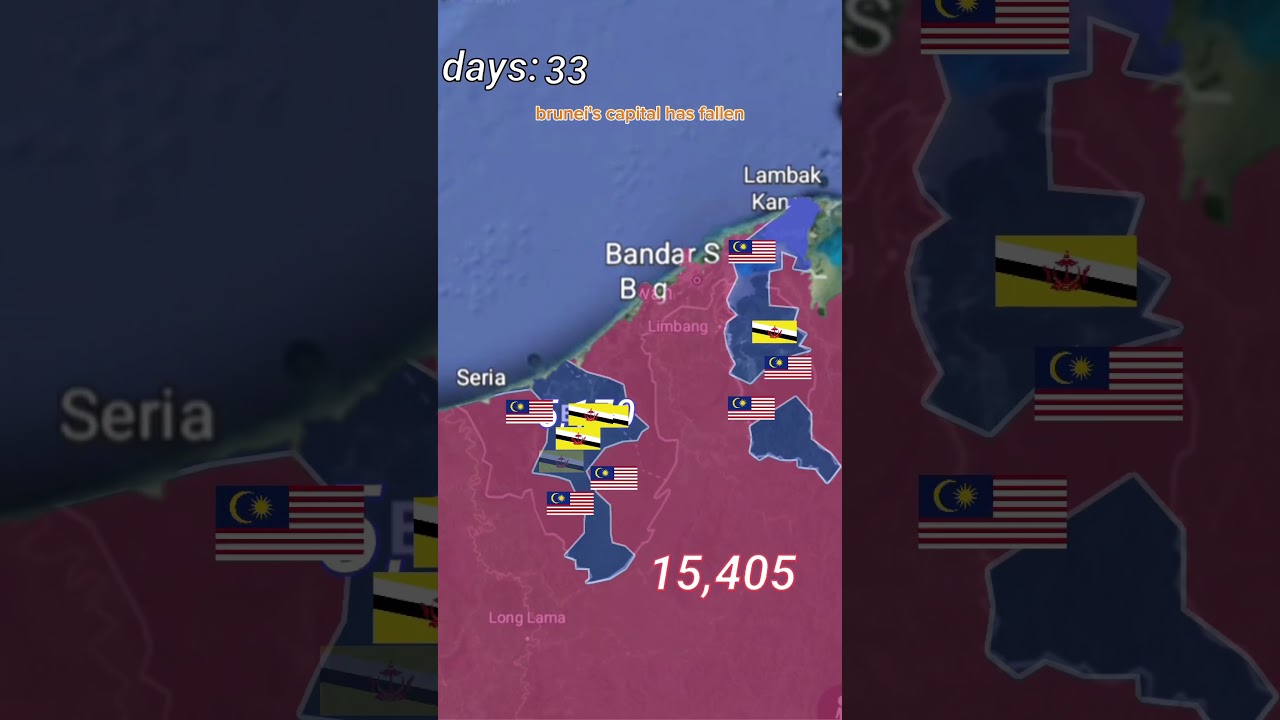 malaysia vs brunei(war scenario) #animation #mapping #asia #map #maps #shorts