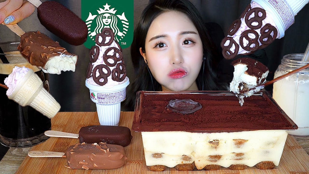 🎂 Starbucks Кекс ASMR МукбангㅣШоколад Тирамису Десерт МороженоеㅣCake Dessert ice cream