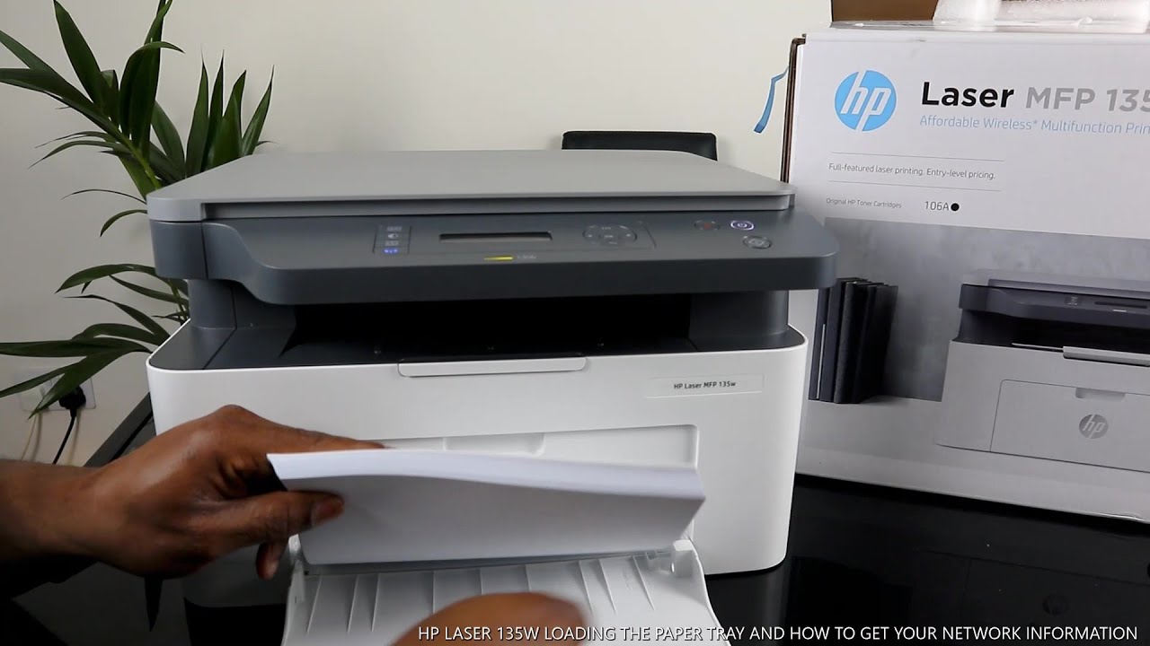 HP LASER 135W ЗАГРУЗКА ЛОТКА ДЛЯ БУМАГИ И КАК ПОЛУЧИТЬ ИНФОРМАЦИЮ О СЕТИ