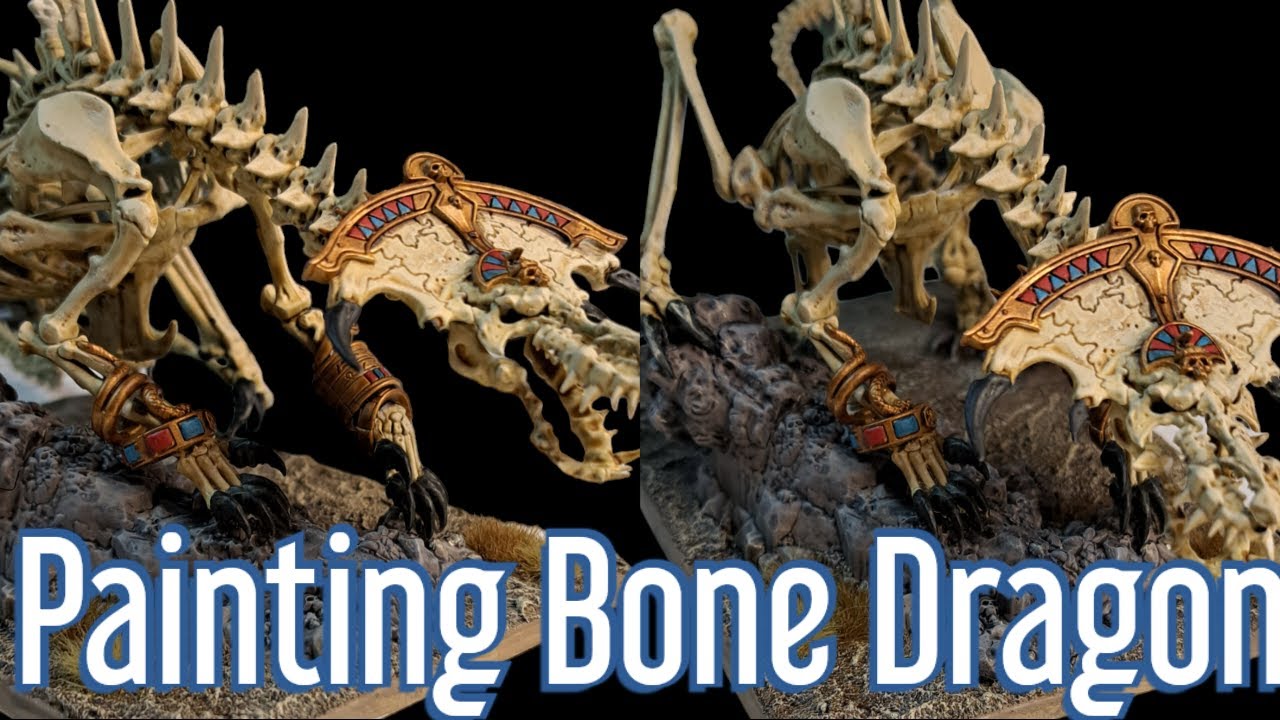Simple and quick, how to paint the Tomb Kings Bone Dragon, Warhammer, Old World.