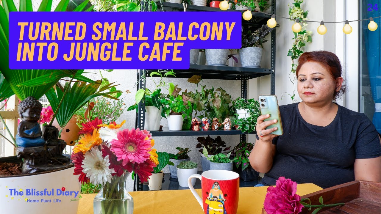 Classy Cafe Style Balcony Makeover With Plants For City Apartments | Budget Friendly Balcony Garden