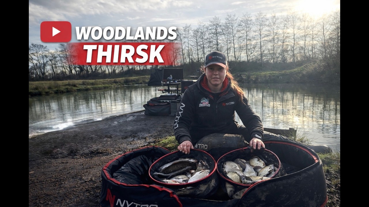 🔴⚫️ Fishing at Woodlands lakes thinks with the new Nytro Rivelist 10m power carp pole 🔴⚫️