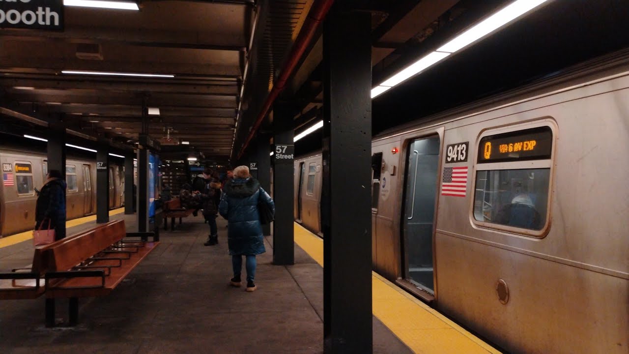 R160 #8777/#9413 (Q) via 6 Av + R160 #8512/#8384 (M) at 57 Street 