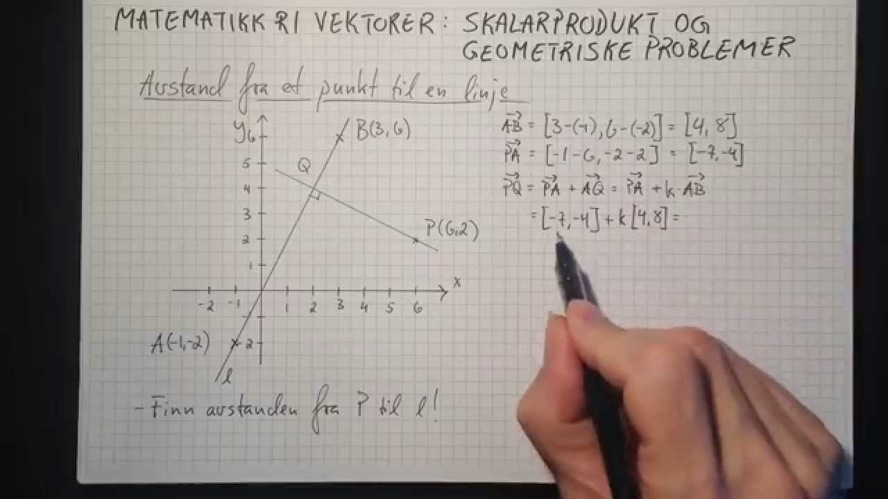 Matemetikk R1 Vektorer: Skalarprodukt og geometriske problemer
