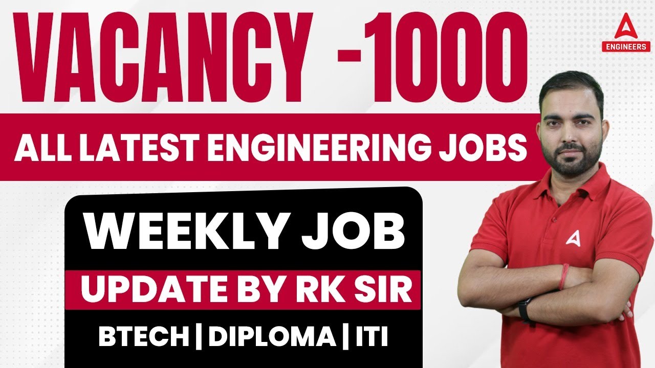 (Vacancy -1000 ) All Latest Engineering Job | Weekly Job Update by Rk sir | Btech | diploma | ITI