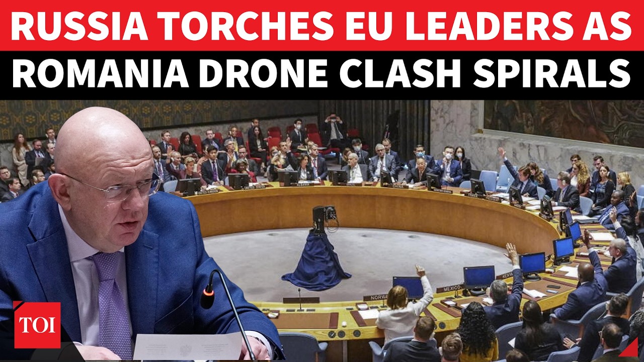 Dramatic Fight At UNSC; Russia Tears Into EU Officials Amid Romania Drone Firestorm | Watch