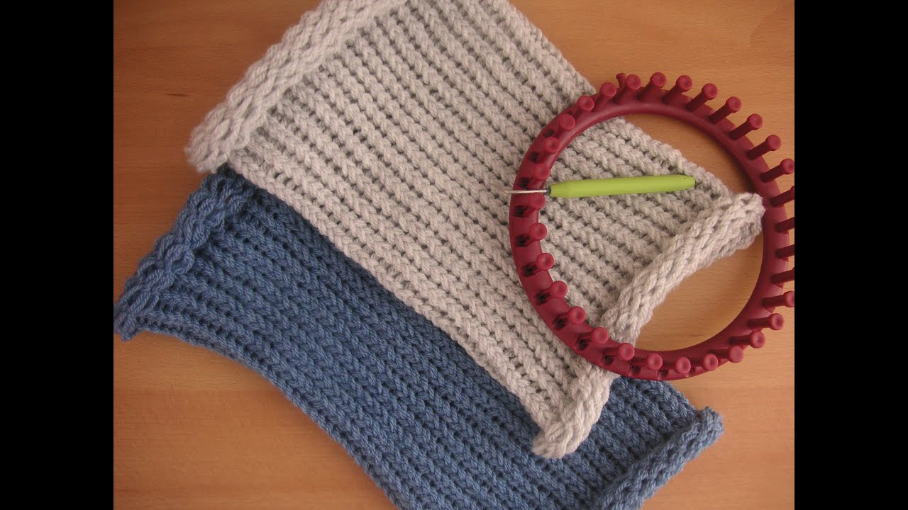 Tutorial facile scaldacollo berretto punto inglese con telaietto circolare per lana - Knitting Loom