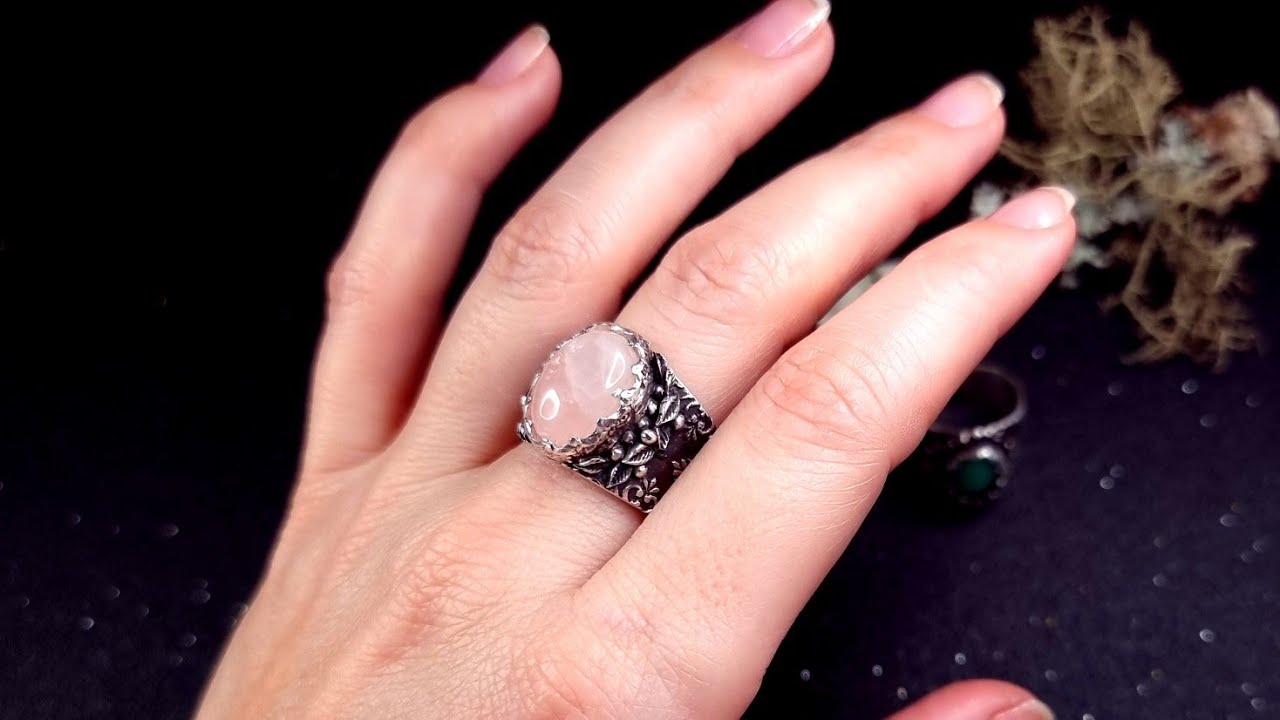 Silver Metal Clay (Art Clay Silver) Ring with handmade stone bezel! How to make!
