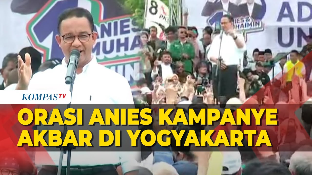 [FULL] Orasi Politik Capres Anies Kampanye Akbar di Yogyakarta: Kita Tak Ingin Jadi Negara Kekuasaan
