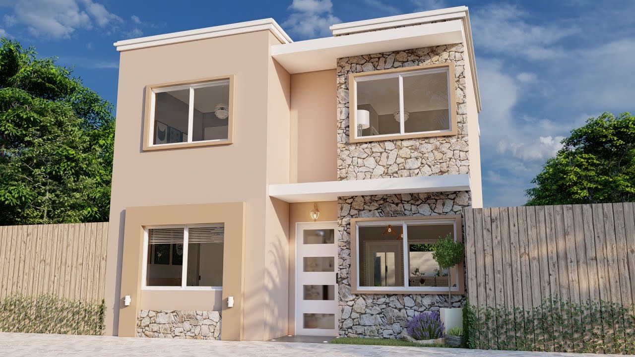 Plano de casa de 7x7 metros con 3 dormitorios | Planos de casas pequeñas
