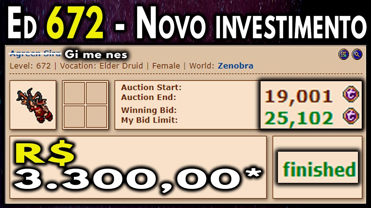 Novo Investimento - 🤑19k/tc = R$ 3.300,00*🤑 - ED 672 - Gi me nes - Ombra/OpenPVP