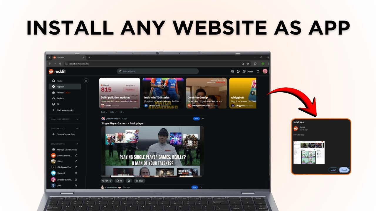 Как установить любой сайт как приложение на ПК