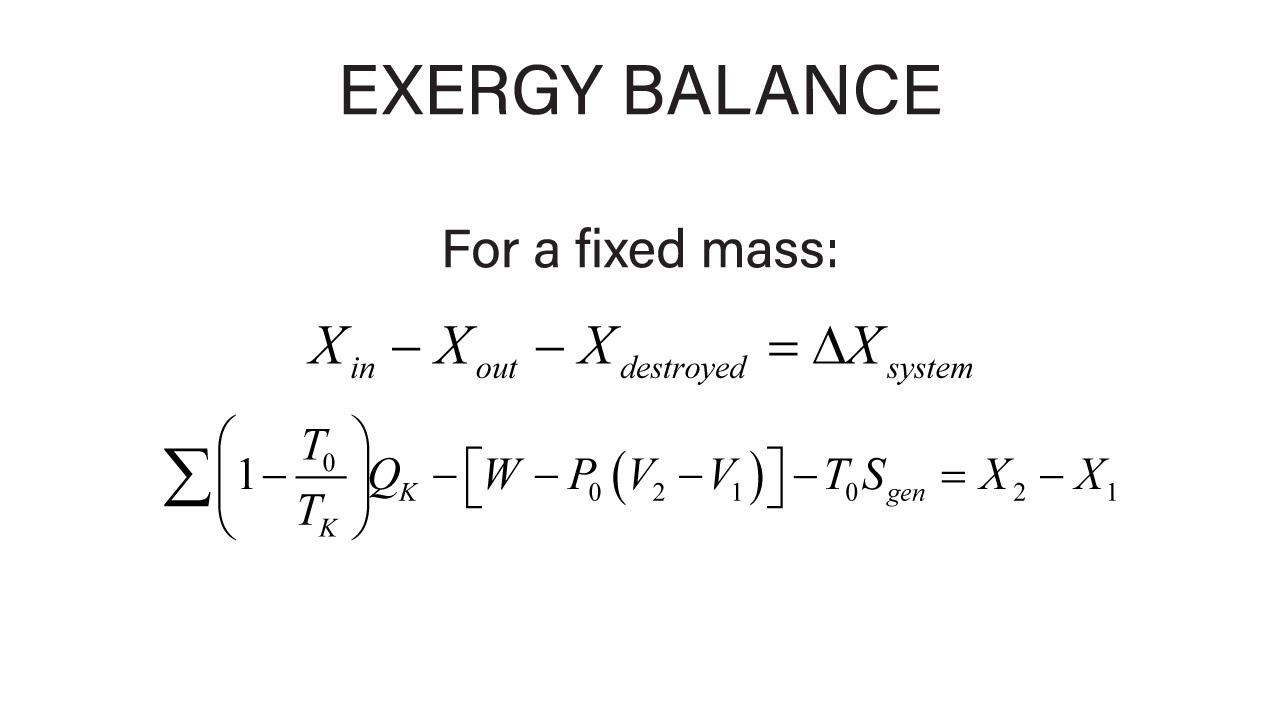 Mechanical Engineering Thermodynamics - Lec 13, pt 1 of 3:  Exergy Balance