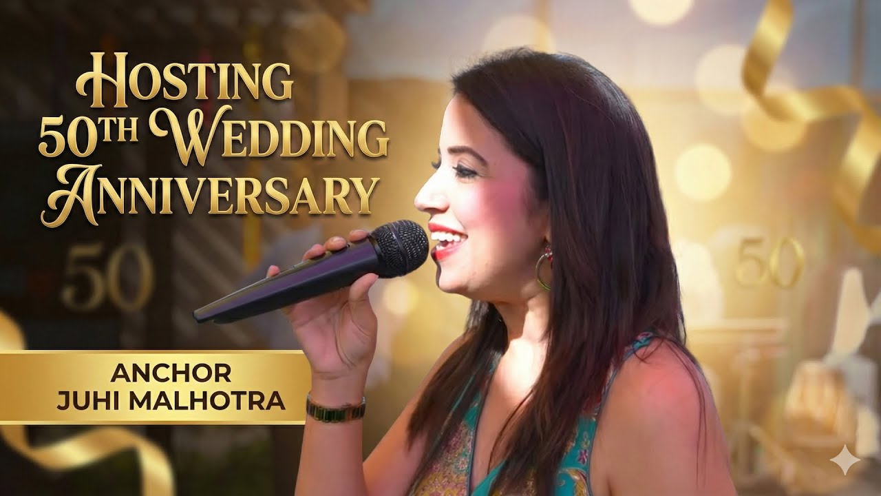 Juhi Malhotra - Hosting 50th Wedding Anniversary #GoldenJubilee #Anchor