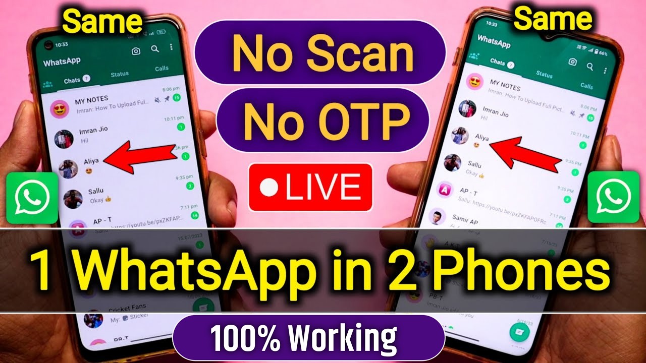 How To Link Whatsapp On Two Phones Without QR Code,1 Whatsapp Do Mobile Me Kaise Chalay Without Scan