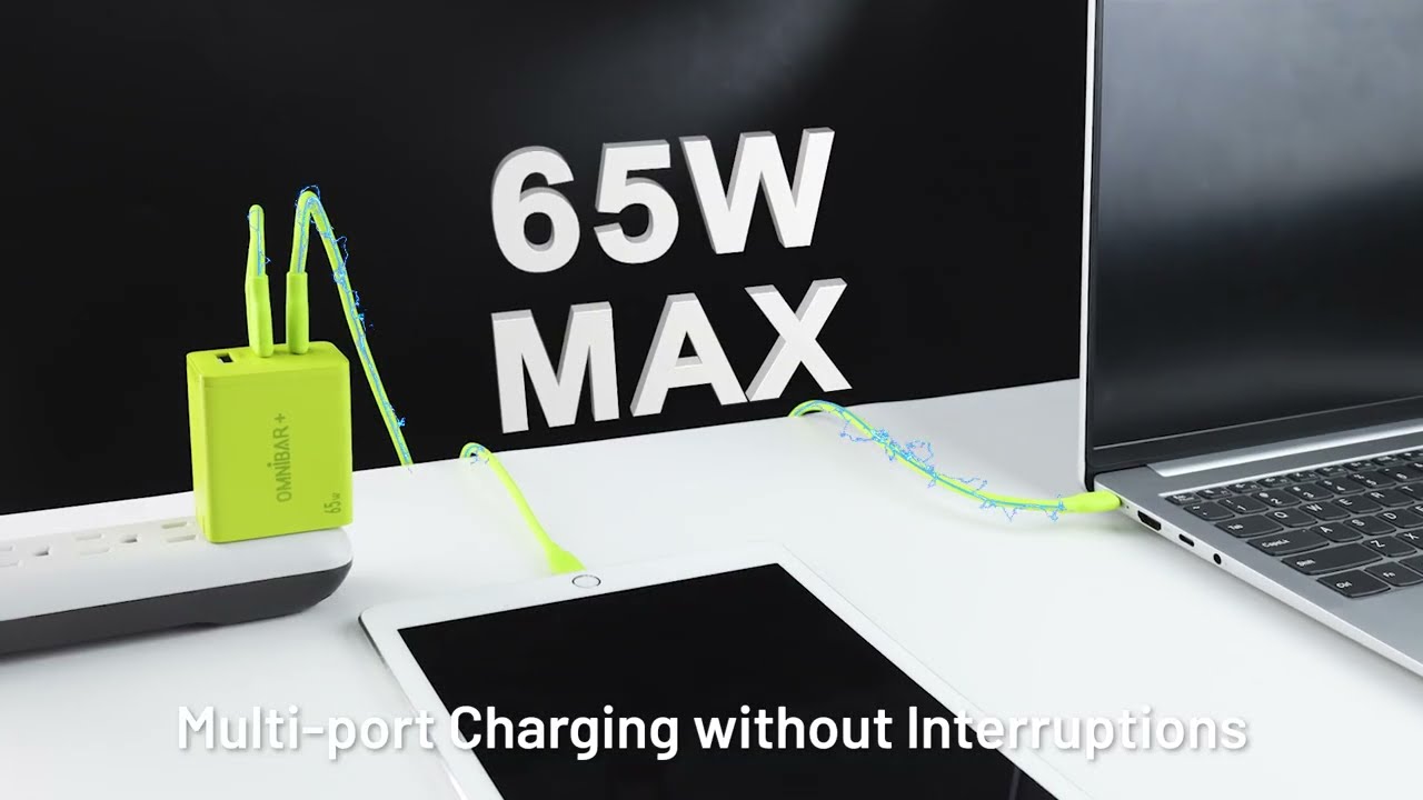 65W GaN Charger Review | 3-Port Fast Charging for iPhone, MacBook & Samsung! (Lime Green)