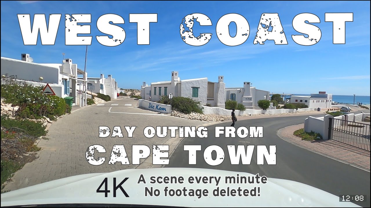 4K Driver View: Cape Town to Paternoster via Bloubergstrand, Melkbos, Yzerfontein & Langebaan