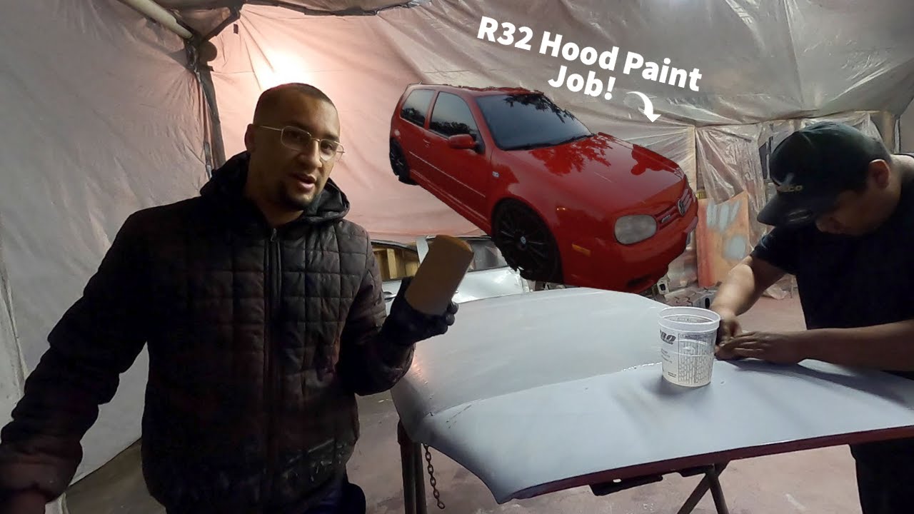 R32 hood gets new Paint! (Tornado Red)
