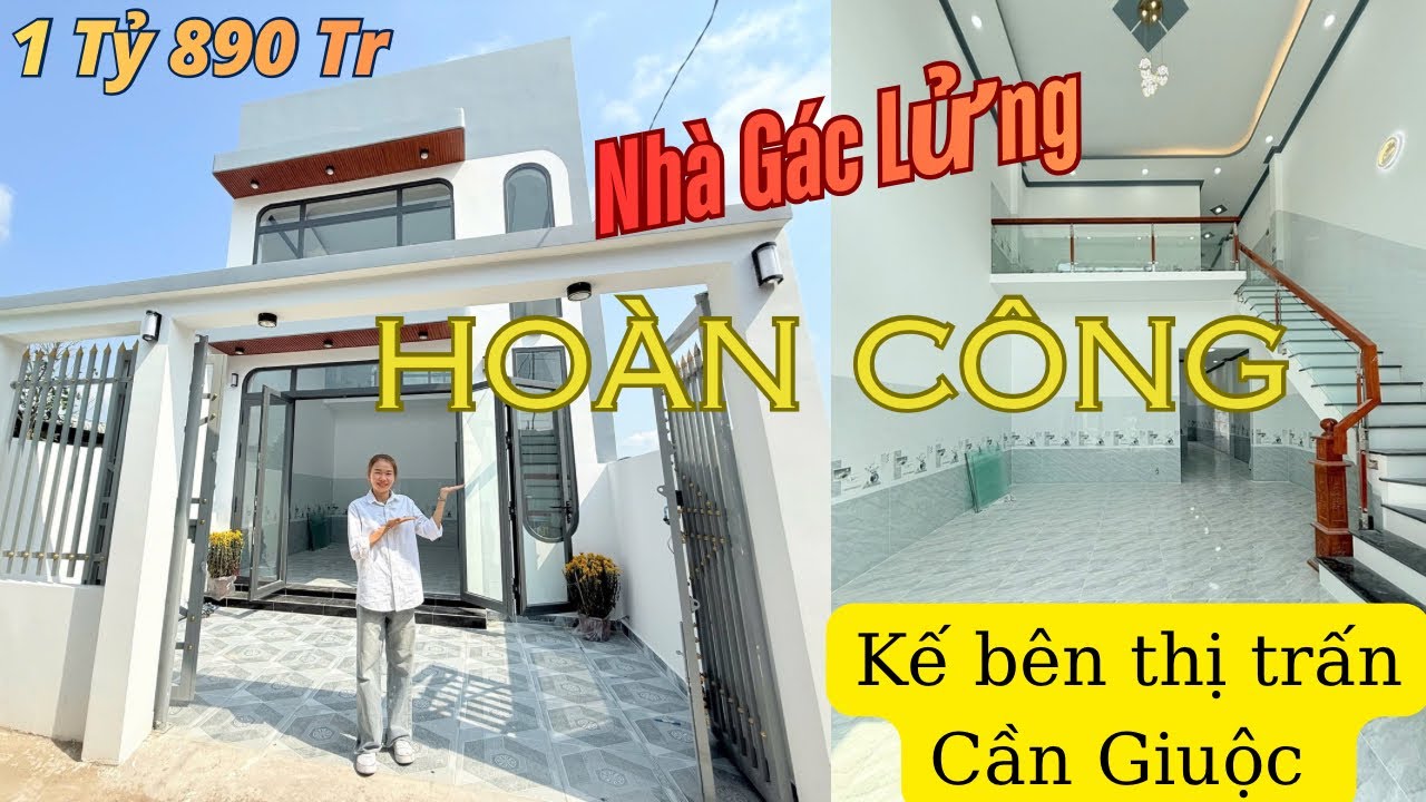 Nhà Gác Lửng kế bên Thị Trấn Cần Giuộc. Giá Siêu tốt(5x19.5) Có Hoàn công. Mua ngay kẻo lỡ