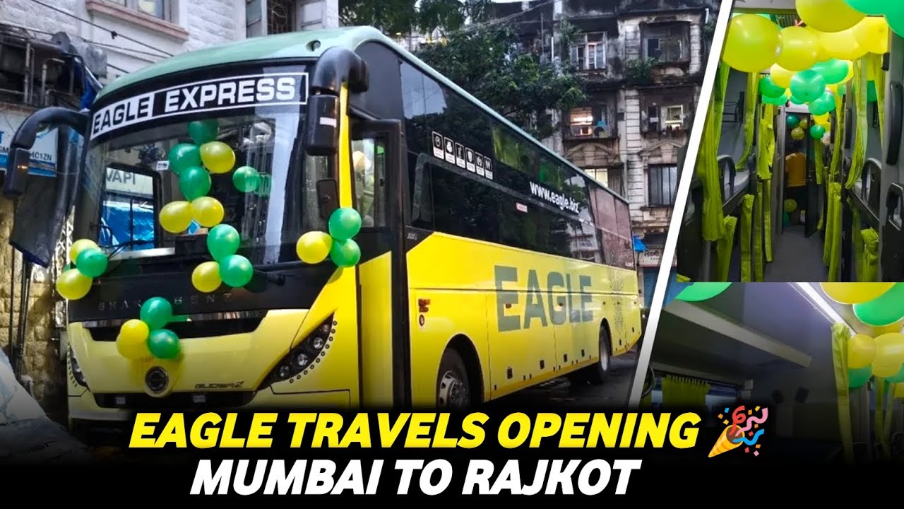 Opening my new bus ✨️ Eagle Express Travels ✨️ Mumbai to Rajkot ✨️ 2x1 sleeper coach AC bus. 