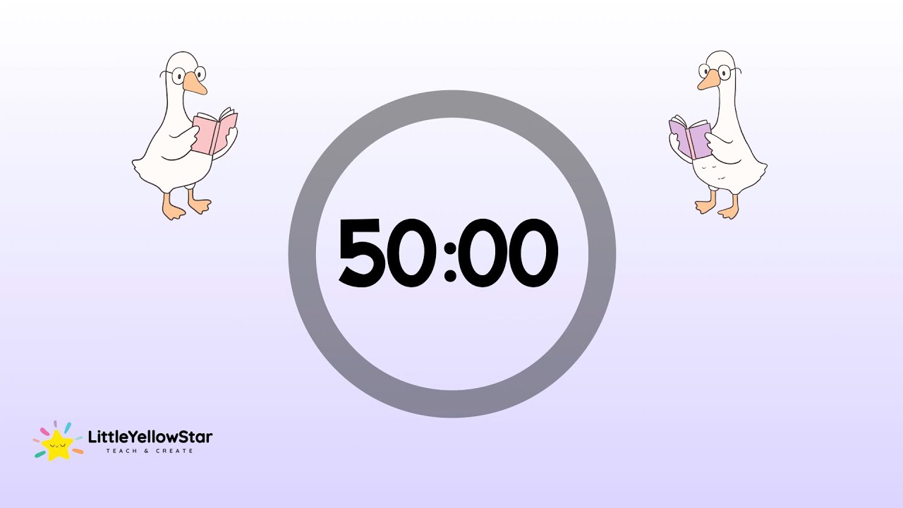 Reading Silly Goose Timer – 50 Minute Countdown Timer for Kids with Music | Calm Classroom Timer