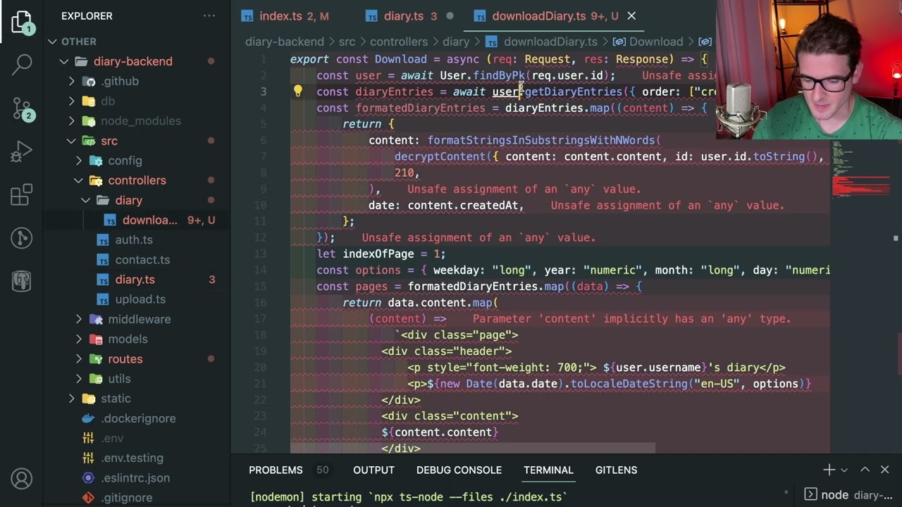 This live refactoring was too hard to finish - refactoring a react app & express api