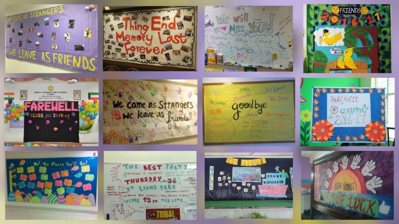 Farewell display board ideas || Bid adieu notice board ideas for school