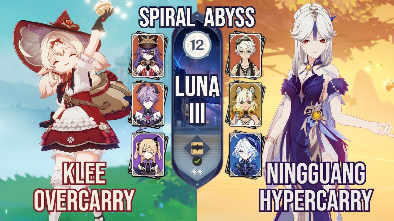 Klee Overcarry x Ningguang Hypercarry | Spiral Abyss 6.2 | Genshin Impact