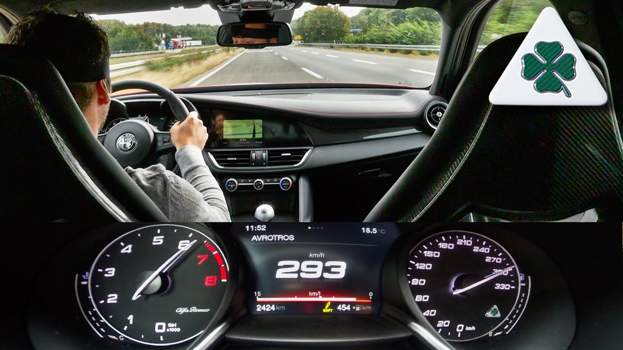 Alfa Romeo Giulia QV Quadrifoglio AUTOBAHN ACCELERATION & SOUND by AutoTopNL