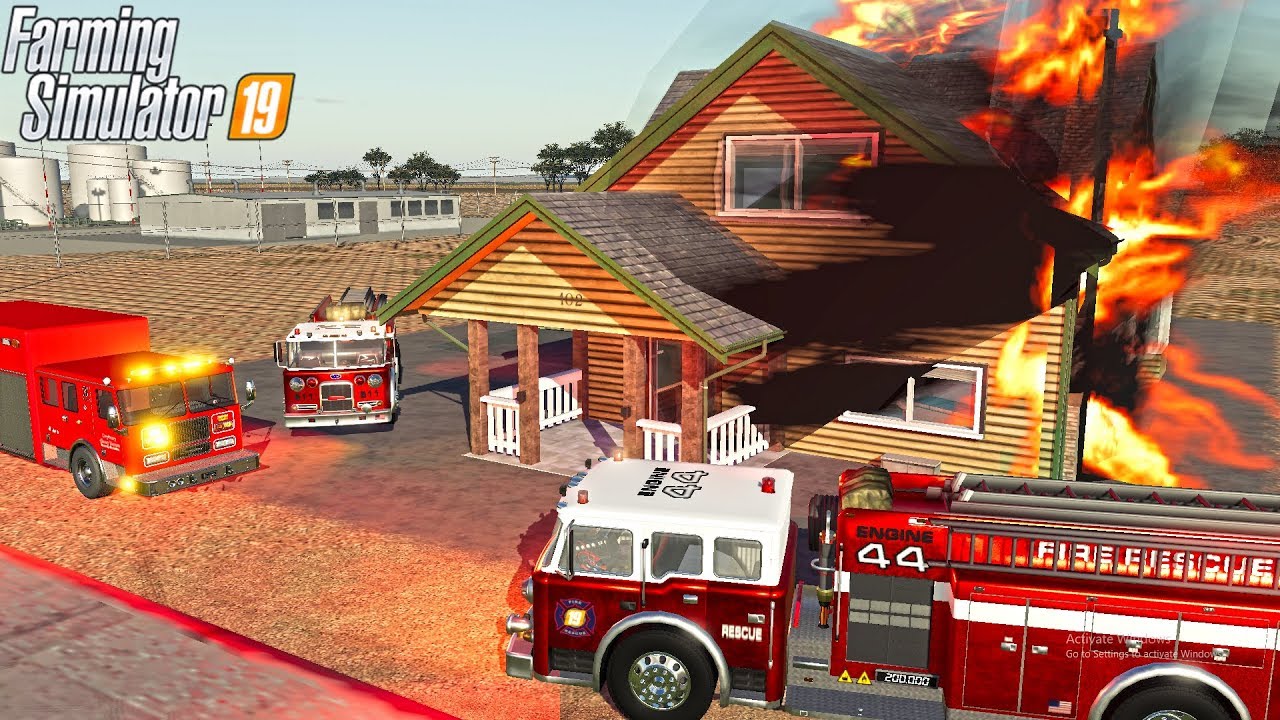 FIRE FIGHTING MASSIVE FIRE! | CENTRAL CALIFORNIA | FARMING SIMULATOR 2019