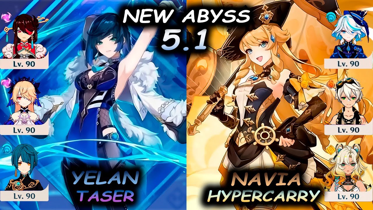 C0 Yelan Taser & C0 Navia Hypercarry | NEW Spiral Abyss 5.1 | Genshin Impact | 4K