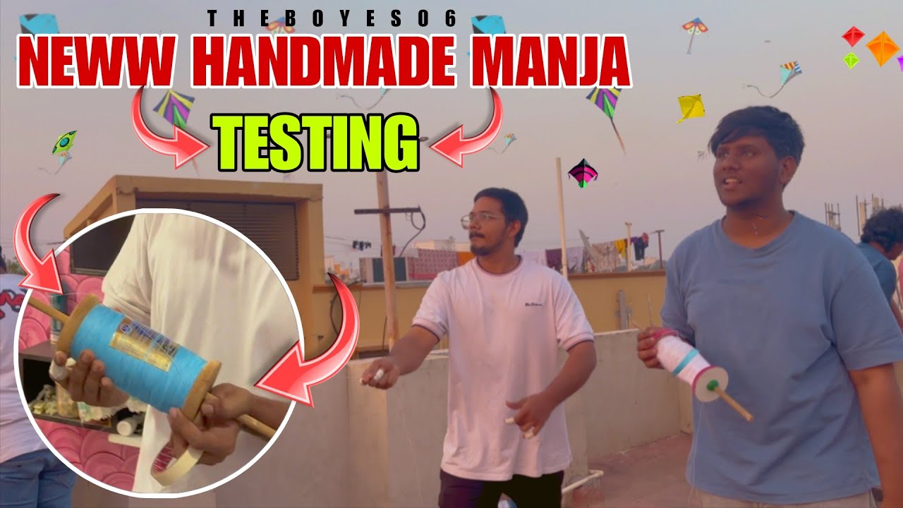 NEW MANJAA TESTING 🪁🪁 Theboyes06 #monokitefighter #handmade #manjamaking #sankranthi #youtube 