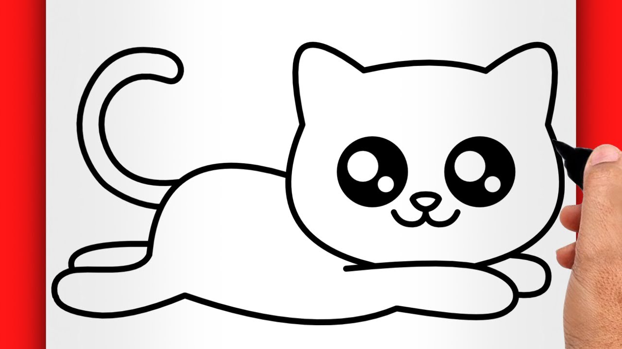 HOW TO DRAW A CAT DRAWING STEP BY STEP FOR BEGINNERS (EASY AND SLOW)