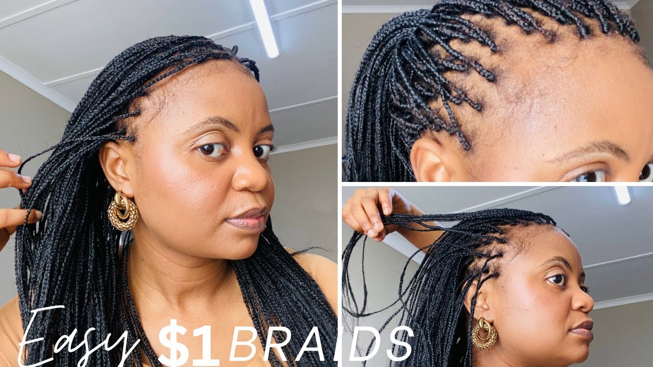 Easy DIY small box braids, do it yourself for just $1