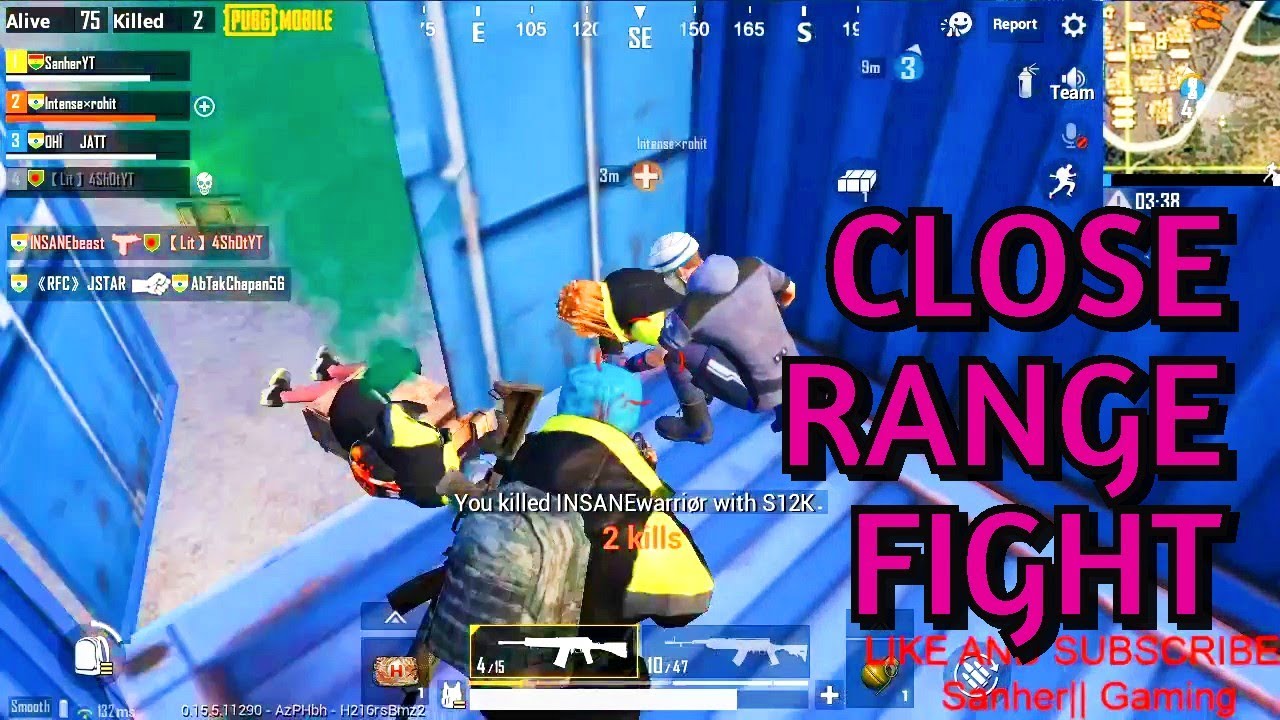pubg mobile close range fights with | sanherYT |