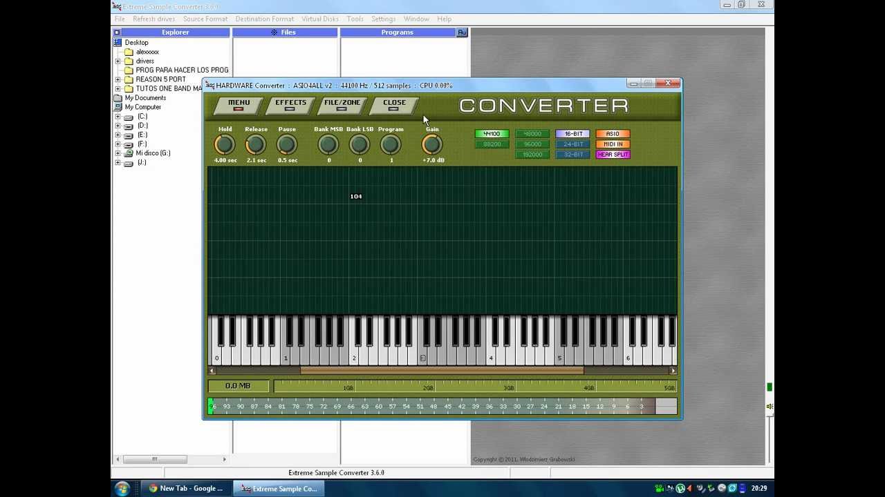 EXTSAMPCONV SAMPLEAR DESDE UN INSTRUMENTO EXTERNO
