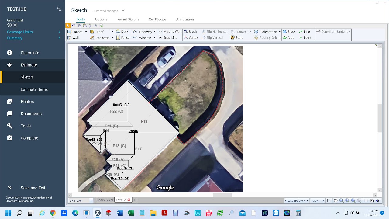 Diagram a roof using Google Maps in Xactimate X1 (Xactimate)