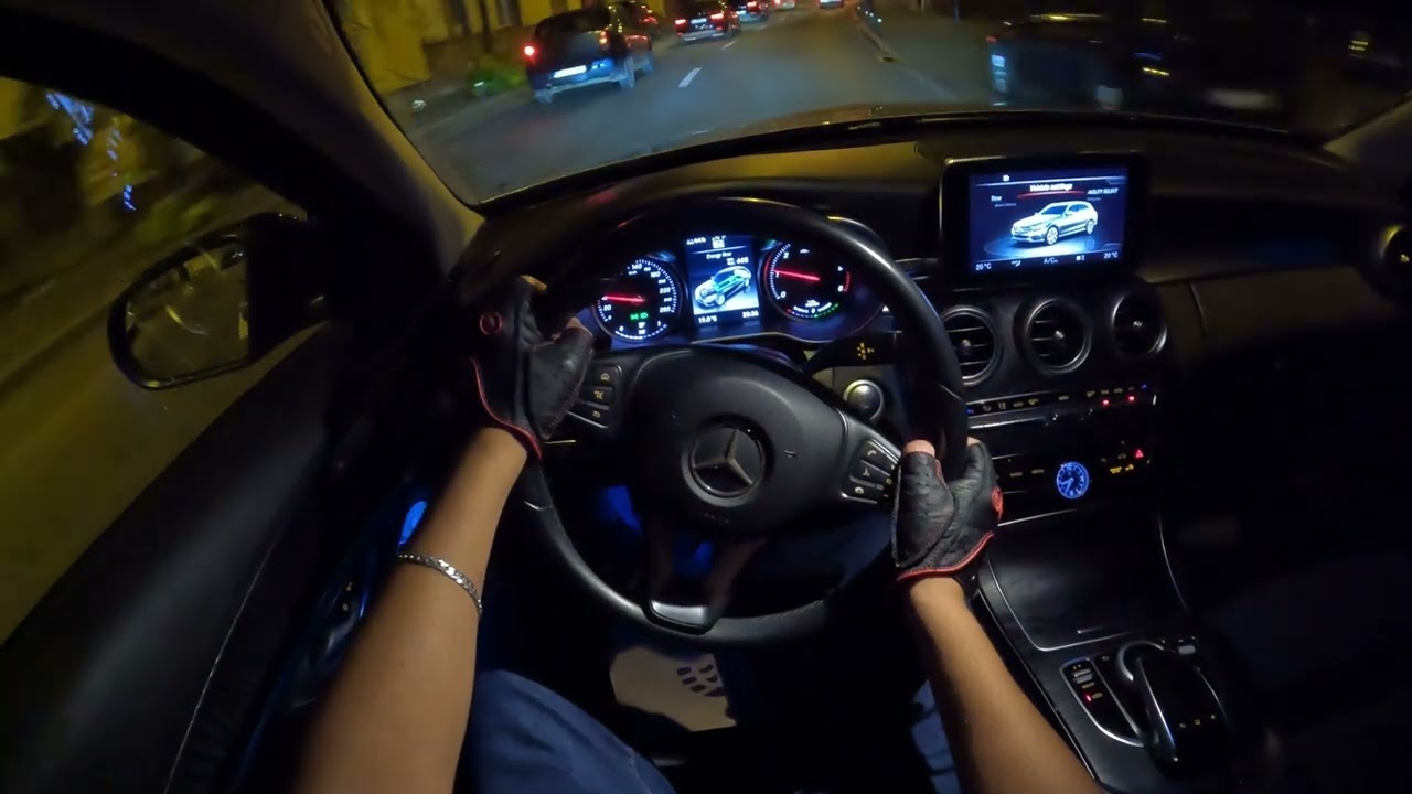 Mercedes Benz  C Class | Night Driving POV | AMBIENT LIGHTING 4K