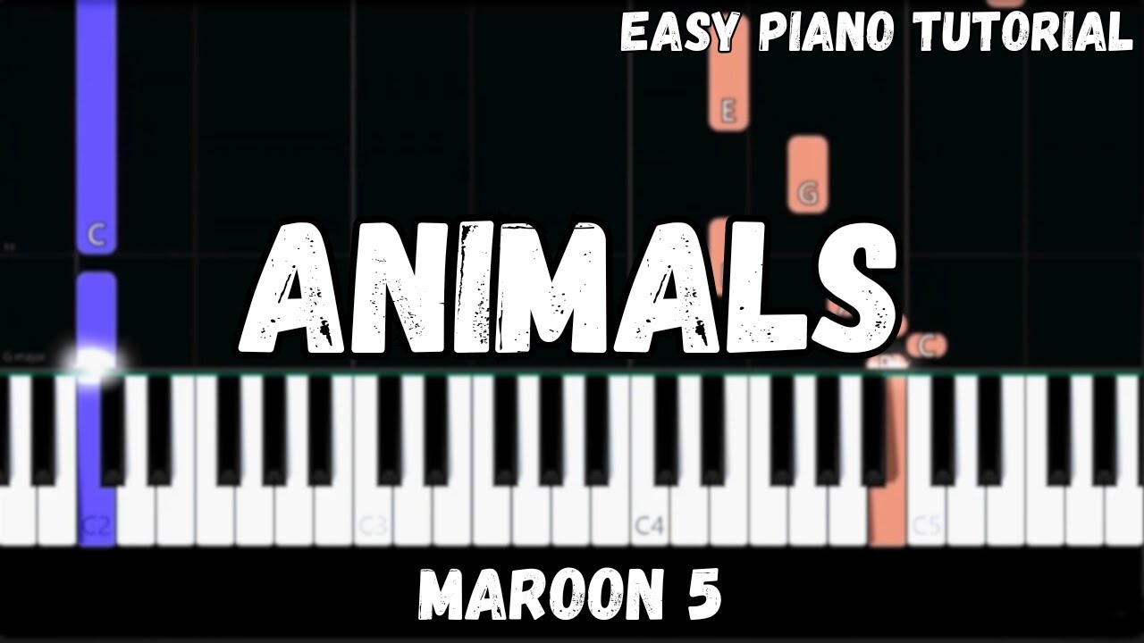 Maroon 5 - Animals (Easy Piano Tutorial)